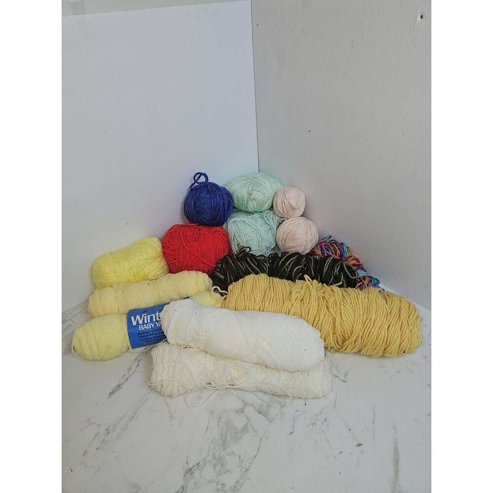 Large Yarn Lot Assorted Colors Skeins Balls Crochet Knitting Craft Destash
